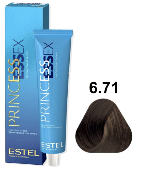 Estel Professional Princess Essex Крем-краска для волос 6/71 темно-русый коричневый-пепельный 60мл