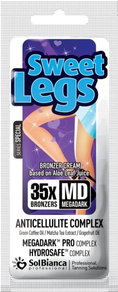 Solbianca Крем для загара ног Sweet Legs с зеленого кофе, грейпфрута и экстракта чая матча (35 бронзаторов) 15мл