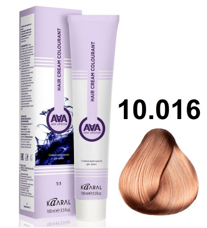 Kaaral AAA Крем-краска для волос 10/016 очень очень светлый жемчужно-розовый блондин перламутровый 100мл