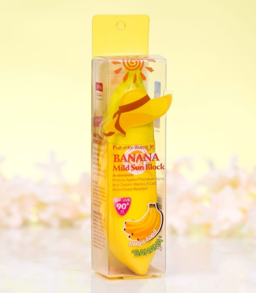 Fruit of the Wokali Крем солнцезащитный с экстрактом банана Banana Mild Sun Block SPF90+ PA+++ 80 мл