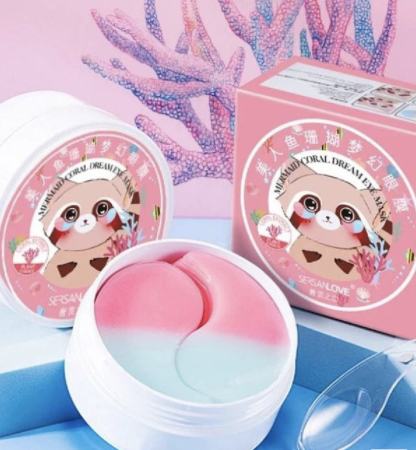 Патчи под глаза с коралловым порошком и морским комплексом Sersanlove Mermaid Coral dream 60шт