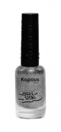 Kapous Crazy story Лак-краска для стемпинга черное серебро 8мл