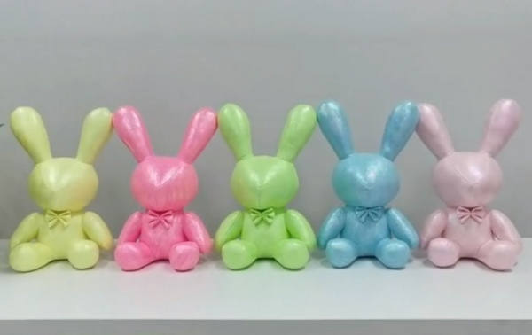 Игрушка интерьерная заяц Светящийся средний желтый