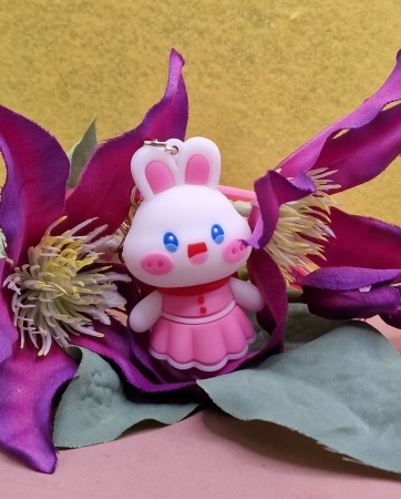 Брелок Зайчик розовое платье с бантом (Just for You)