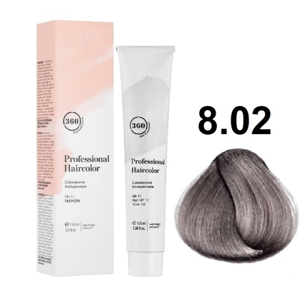 360 Professional Haircolor Крем-краска для волос 8/02 светлый блондин натурально фиолетовый 100мл