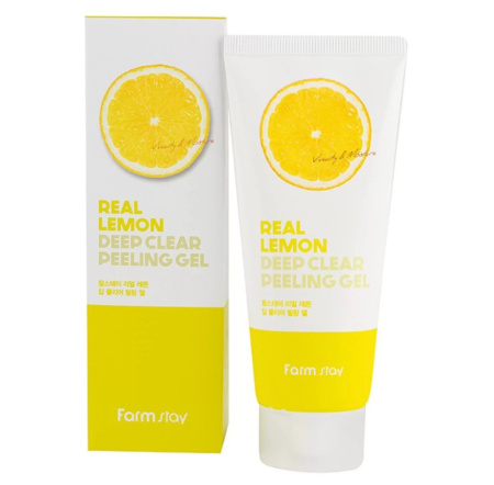 FarmStay Пилинг-скатка для лица с лимоном Real Lemon Deep Clear Peeling Gel 100мл