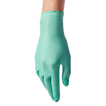 Перчатки нитриловые (S) Benovy зеленые, 1 пара