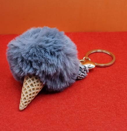 Брелок Мороженое серый