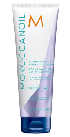 Moroccanoil Кондиционер тонирующий для нейтрализации желтизны и медных оттенков для светлых, осветлённых, седых волос Blonde perfecting purple Shampoo 200мл