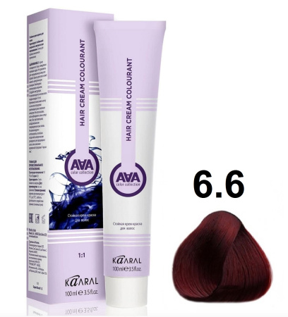 Kaaral AAA Крем-краска для волос 6/6 темный красный блондин 100мл