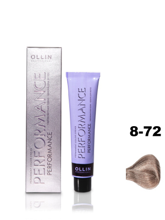 Ollin Performance крем-краска для волос 8/72 светло-русый коричнево-фиолетовый 60мл