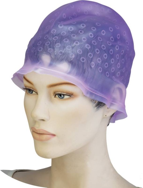 Dewal Шапочка для мелирования с крючком, фиолетовая