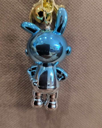 Брелок Космонавт Заяц-2 перламутровый синий (Candy)