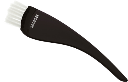 Кисть для окрашивания волос Dewal узкая черная изогнутая ручка