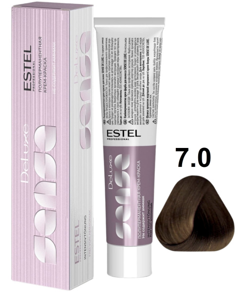Estel Professional De luxe Sense Крем-краска для волос 7/0 русый 60мл
