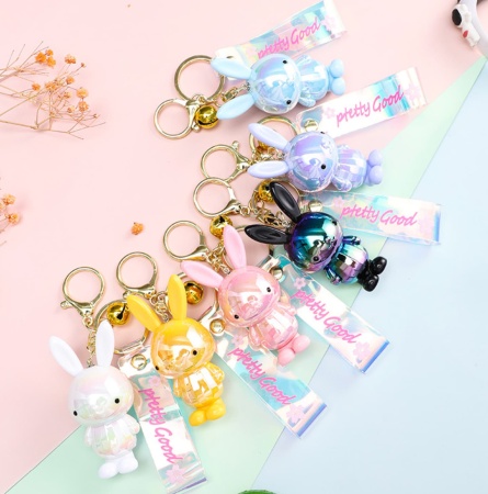 Брелок Заяц перламутровый, желтый (Candy)