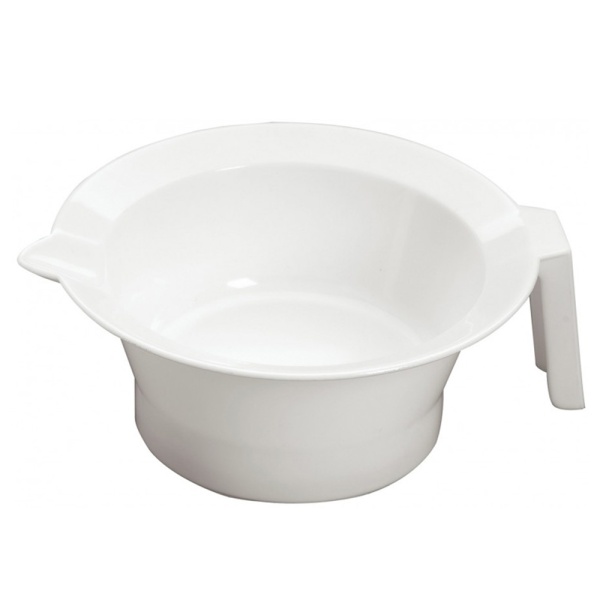 Чаша для краски HairWay с ручкой и носиком белая,резин. дно