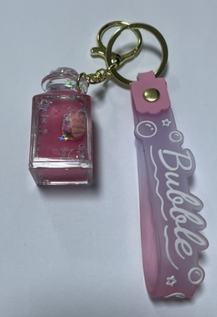 Брелок с жидкостью Бутылочка розовая (adorable)