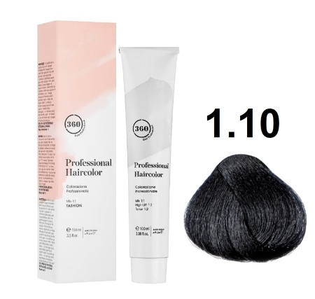 360 Professional Haircolor Крем-краска для волос 1/10 сине-черный 100мл