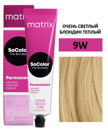 Matrix SoColor крем краска для волос 9W очень светлый блондин теплый 90мл