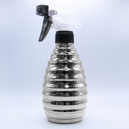 Распылитель для волос парикмахерский пластиковый (пульверизатор для воды) 400мл, серебро