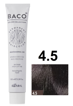 Kaaral Baco Permament Крем-краска для волос 4/5 махагоновый каштан 100мл