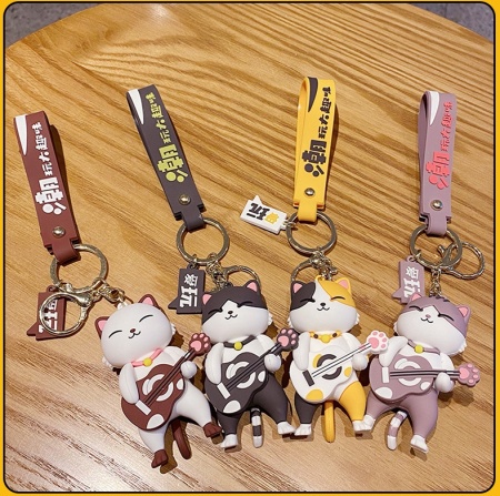 Y&M Брелок Кот с гитарой желтый