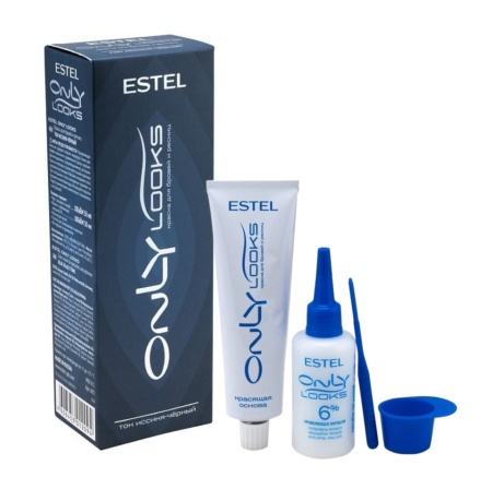 Estel Professional Only Looks Крем-краска для бровей и ресниц иссиня-черный 50+30мл