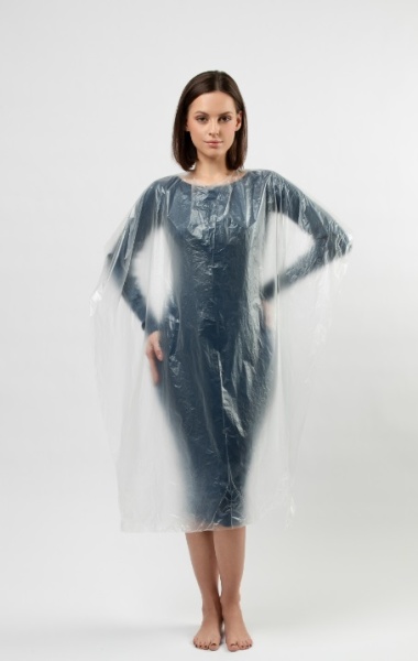 Пеньюар одноразовый WL 100х160см. полиэтилен прозрачный 10шт