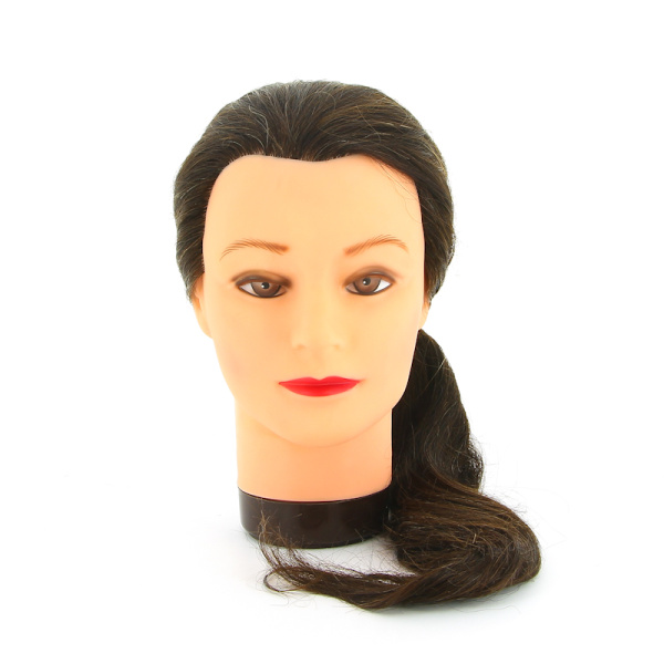 Dewal Голова учебная манекен, натуральные волосы, шатенка 50-60 см