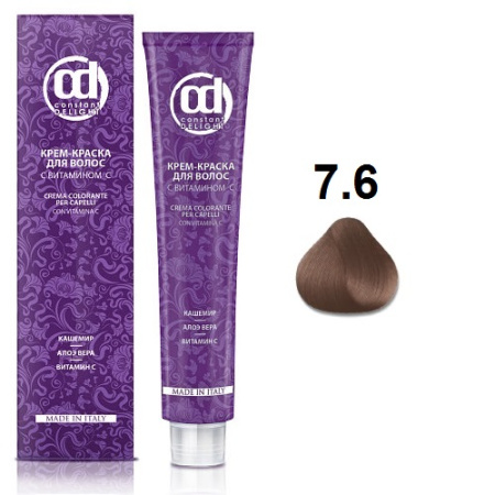 Constant Delight Крем-краска для волос с витамином С 7/6 средне-русый шоколадный 100мл