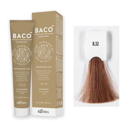 Kaaral Baco Color Soft Крем-краска для волос 8/32 светлый золотисто-фиолетовый блондин, 100мл