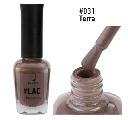IQ Beauty Сolor ProLac+ Лак для ногтей укрепляющий с биокерамикой Terra №031 12,5мл