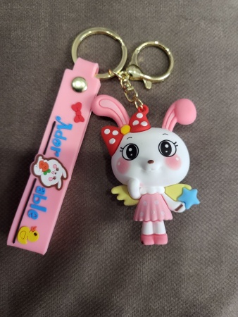 Брелок Зайчик девочка в розовом платье (Adorable)