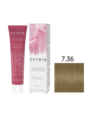 Cutrin Aurora крем-краска для волос 7/36 Золотой песок 60мл
