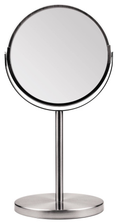 Зеркало настольное 2-стороннее круглое,5кр.увелич (d16cм),1597 металическое