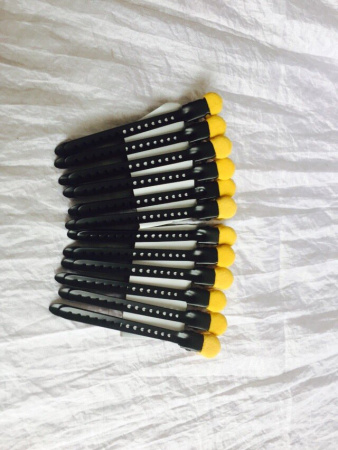 Зажим для волос парикмахерский Termax Уточка металлический черно желтый 9,5 см (1 шт)