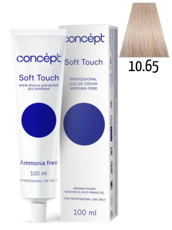 Concept Soft Touch крем-краска для волос 10/65 ультра-светлый блондин фиолетово-розовый 100мл