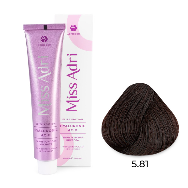 Adricoco Miss Adri Elite Edition Крем-краска для волос 5/81 светлый коричневый шоколадный пепельный 100мл
