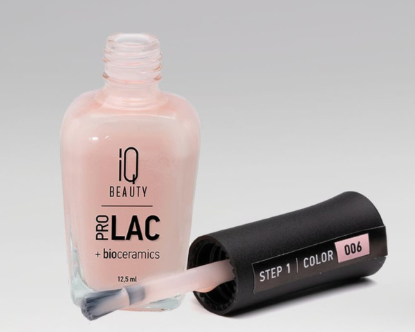 IQ Beauty Сolor ProLac+ Лак для ногтей укрепляющий с биокерамикой Sensory №006 12,5мл