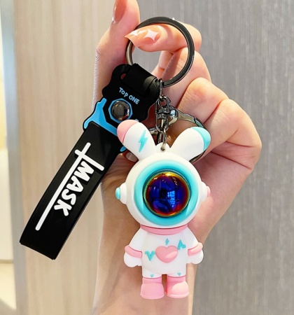 Y&M Брелок Космонавт Заяц розовый (Mask)