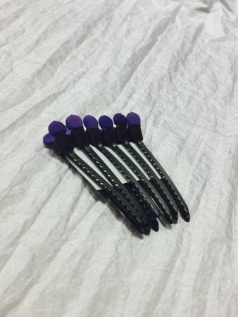 Зажим для волос парикмахерский Termax Уточка пластиковый черно фиолетовый 9,5 см (1 шт)