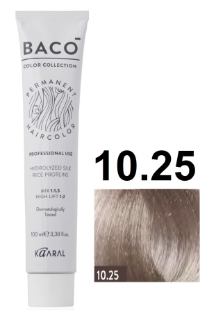 Kaaral Baco Permament Крем-краска для волос 10/25 очень-очень светлый блондин фиолетово-махагоновый 100мл