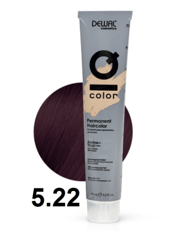 Dewal Cosmetics Крем-краска для волос IQ Color 5/22 светлый интенсивно-фиолетовый брюнет, 90мл