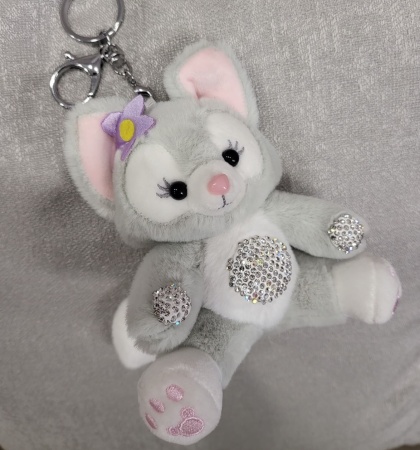 Брелок мягкая игрушка Лисенок Lina belle серый стразы