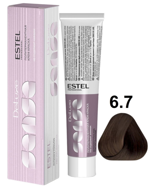Estel Professional De luxe Sense Крем-краска для волос 6/7 темно-русый коричневый 60мл