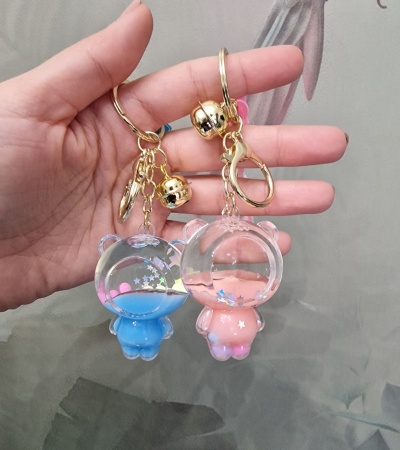 Брелок с жидкостью Мишка пузырьки, голубой (The sunshine Unicorn)