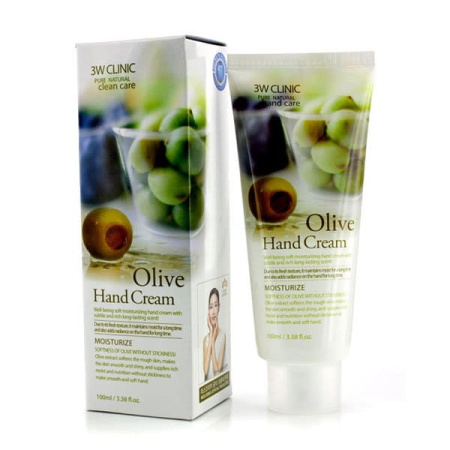 3W CLINIC Крем для рук с экстрактом оливы Olive Hand Cream 100мл