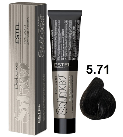 Estel Professional DeLuxe Silver Крем-краска для волос 5/71 светлый шатен коричневый-пепельный 60мл
