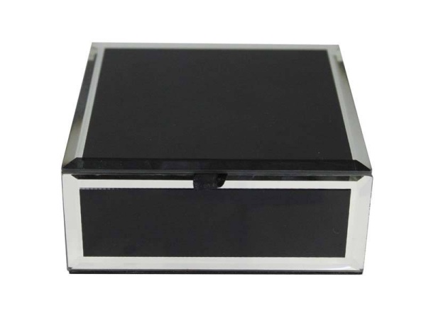 Шкатулка для украшений Jardin D'Ete Инь-Ян HS-25772D (12 х 12 х 5 см) черная, сталь, стекло
